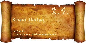 Krupa Ibolya névjegykártya